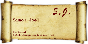 Simon Joel névjegykártya