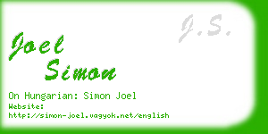joel simon business card